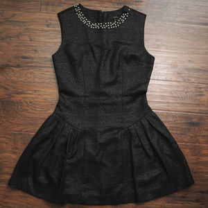 Forever 21: F21 Black Bouclé Pearl Mini Dress